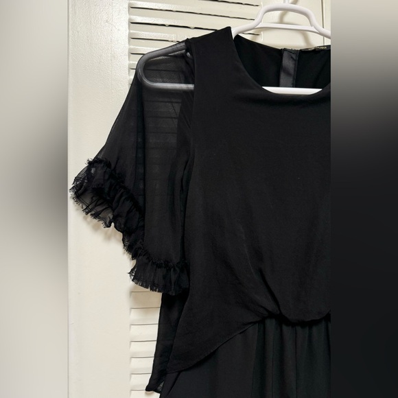 KOBI HALPERIN Doria Sheer-Sleeve Jumpsuit Black Anthropology‎ - Picture 8 of 12